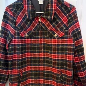 Christopher & Banks Red and Black Plaid Jacket